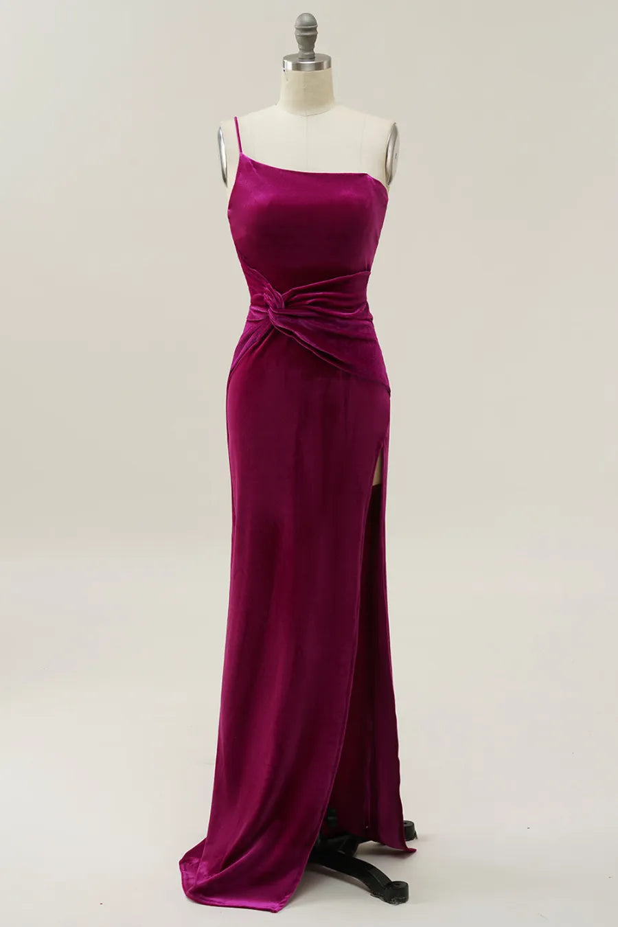 Xuewuba Formal Wear Dresses One Shoulder Velvet Prom Dress with Slit Prom Dresses Stores