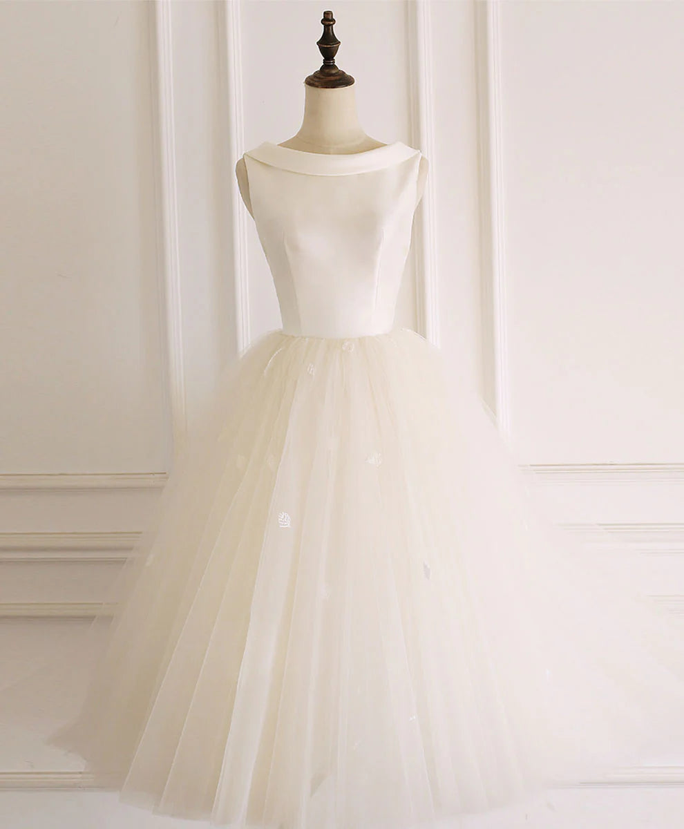 Off-the-Shoulder Tulle Short Backless Homecoming Dress ﻿