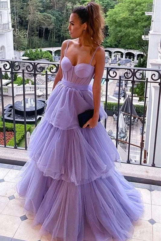 Tiered Bustier Bow-Back Prom Dress