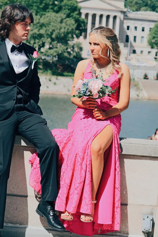 Lace Mermaid Long Prom Dress with Slit