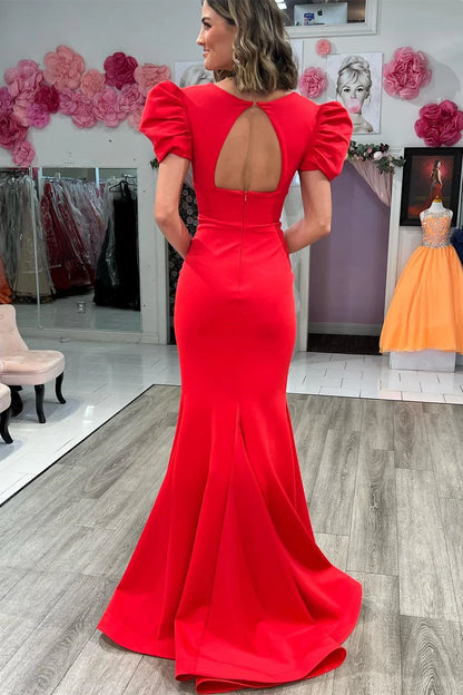 Deep V Cutout Back Mermaid Prom Dress