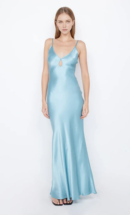 Xuewuba Dress Spaghetti Straps V Neck Sleeveless Evening Dress Pink Prom Dress Sheath Open Back Maxi Dress
