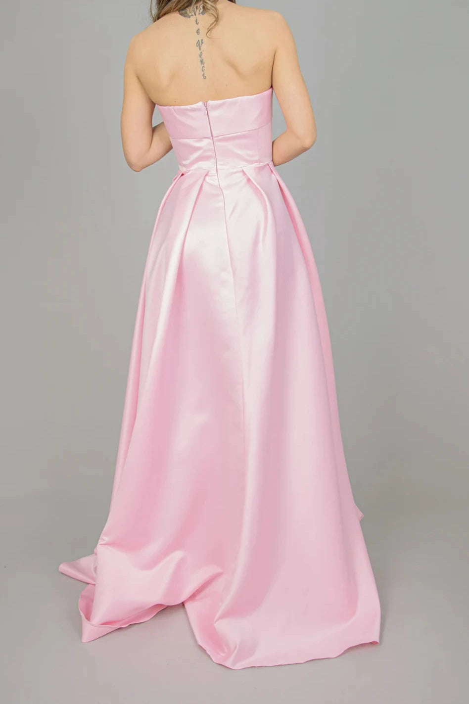 Satin Off-the-Shoulder A-line Sleeveless Floor Length Prom Party Cocktail Dress With Slit