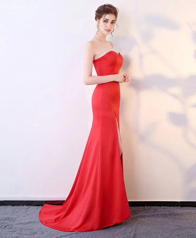 Strapless Mermaid Sweetheart Neck Long Prom Dress