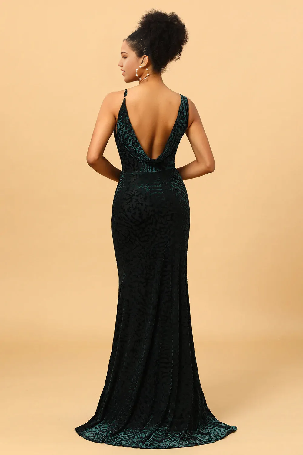 Xuewuba Formal Wear Dresses Mermaid V Neck Green Velvet Long Prom Dress Prom Dresses Stores