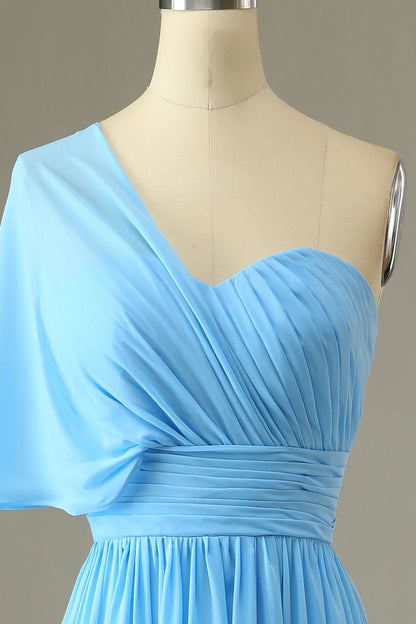 A-Line One Shoulder Bridesmaid Dress