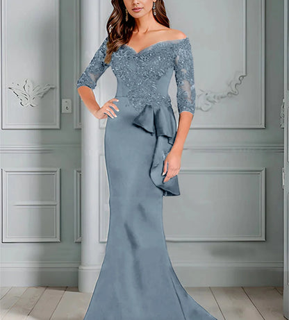 Trumpet/Mermaid Off-The-Shoulder Mother Of The Bride Dresses With Applique