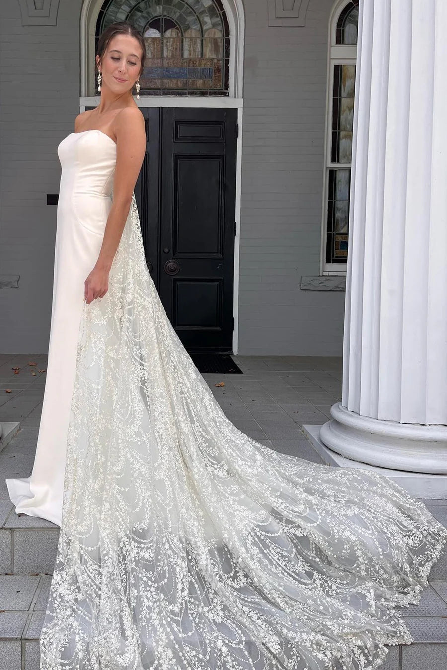 Strapless Mermaid Long Wedding Dress With Train