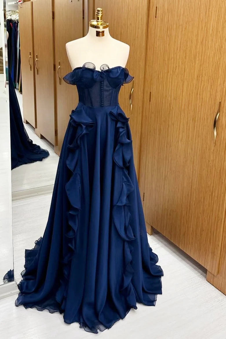 Off-the-Shoulder Long Prom Dresses