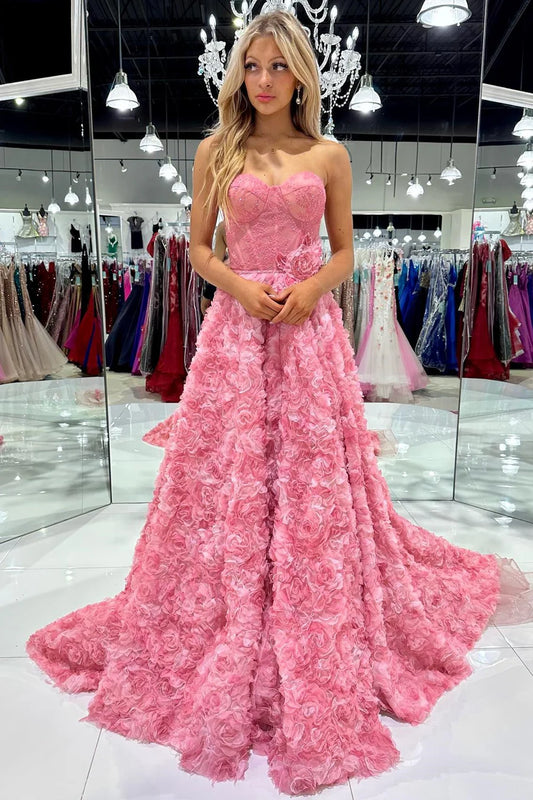 A-Line Sweetheart Long Prom Dress With  Applique