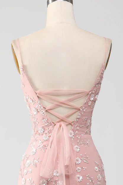 Mermiad Spaghetti Straps Prom Dress With Appliques