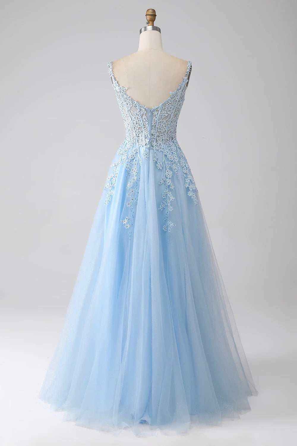 A-Line Corset Prom Dress With Appliques