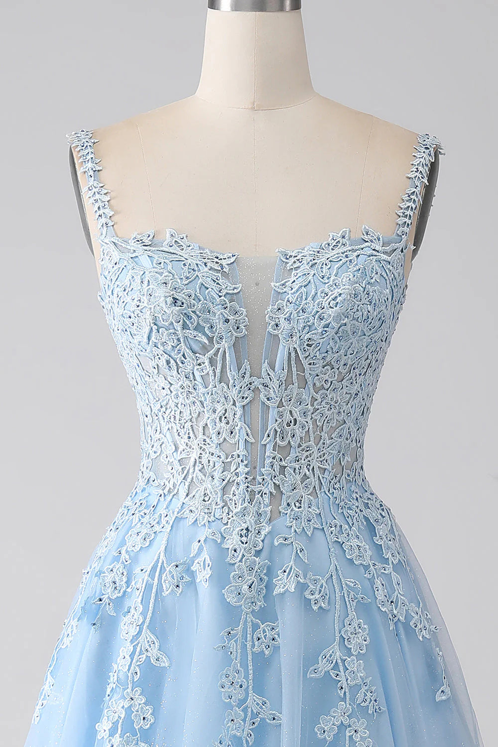 A-Line Corset Prom Dress With Appliques