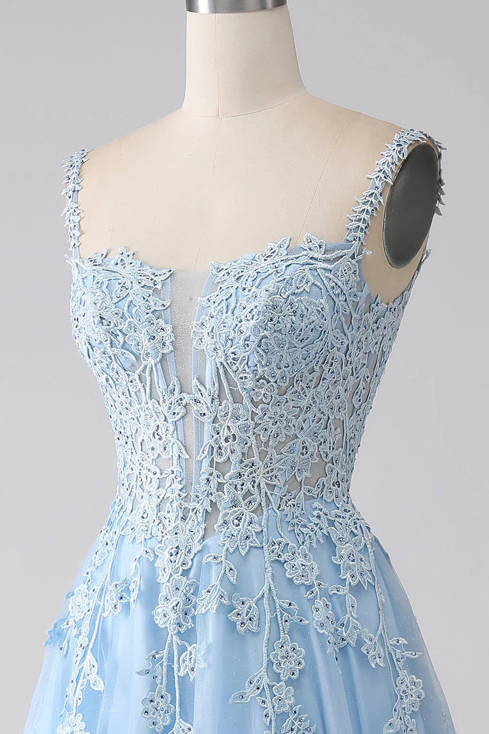 A-Line Corset Prom Dress With Appliques