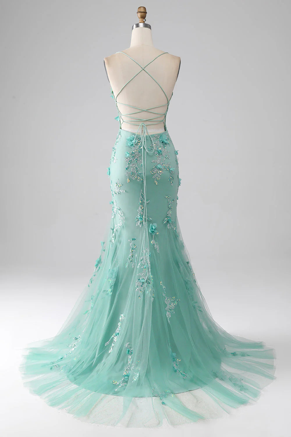 Mermaid Spaghetti Straps Long Prom Dress With Appliques