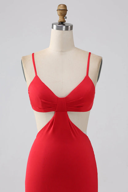 Spaghetti Straps Mermaid Backless Prom Dress