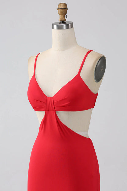 Spaghetti Straps Mermaid Backless Prom Dress