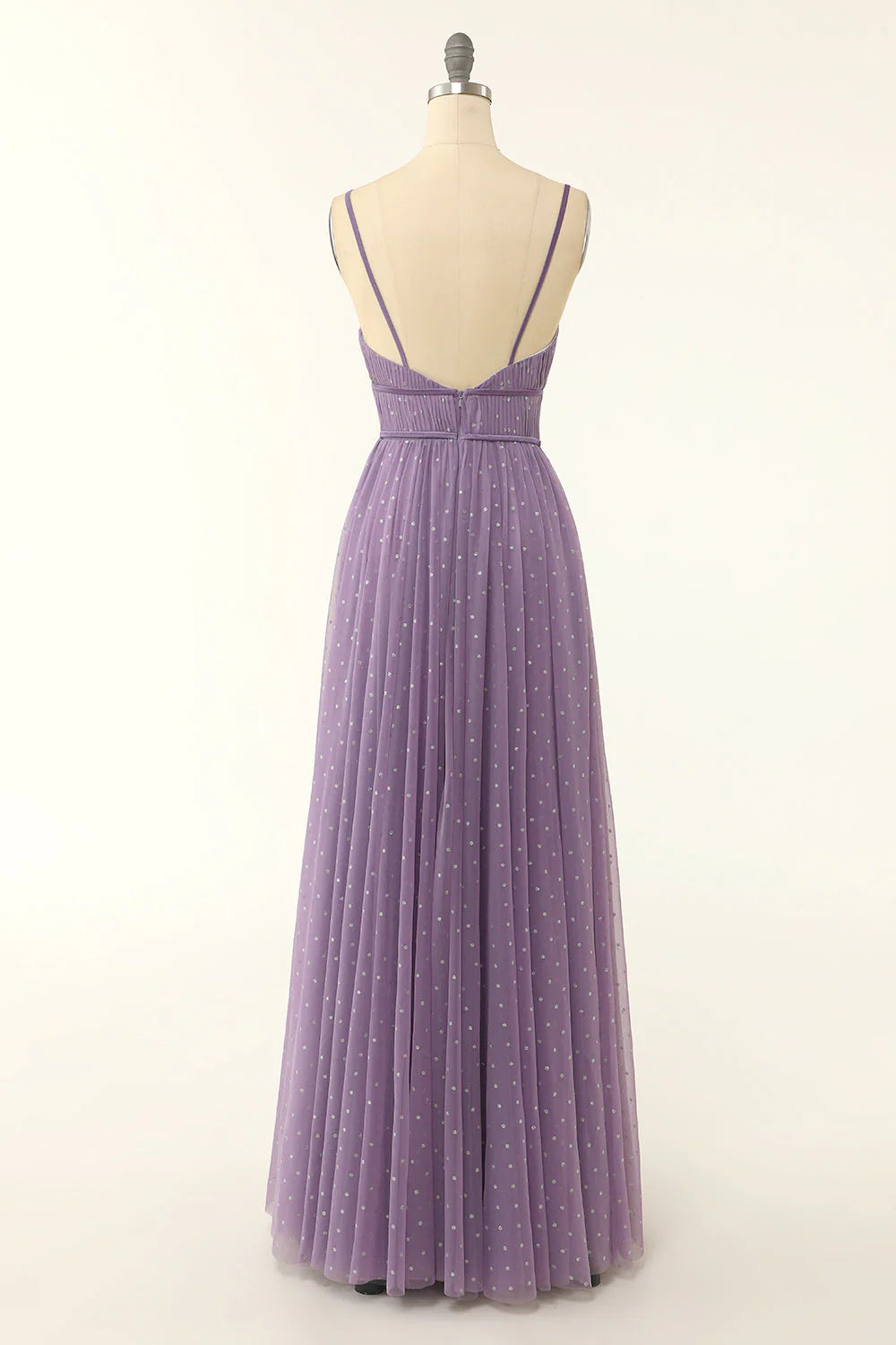 A Line Open Back Long Bridesmaid Dress With Ruffles