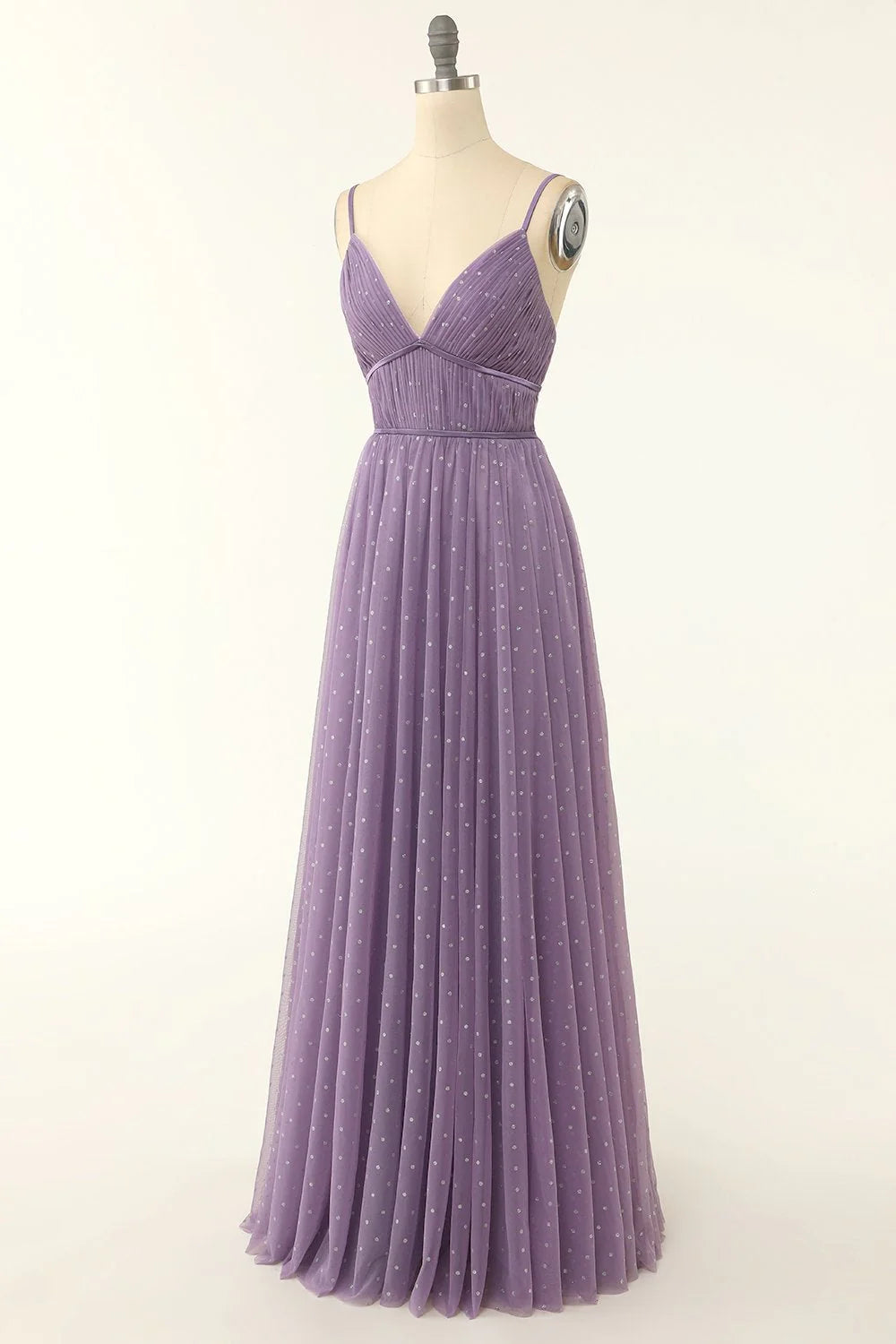 A Line Open Back Long Bridesmaid Dress With Ruffles