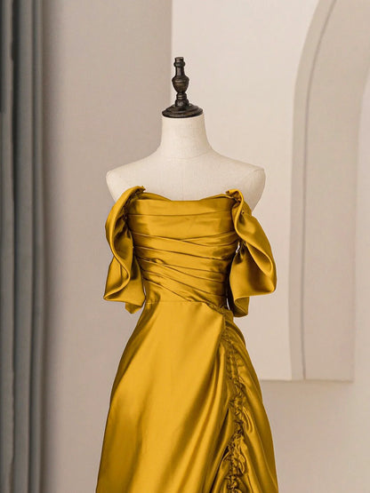 Simple Strapless A-Line Evening Dress