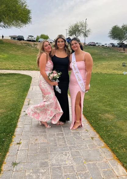 Xuewuba Dress Strapless Pink Elegant Fashion Floral Long Slim Fit Floor Length Ball Gown Evening Dress Prom Dress