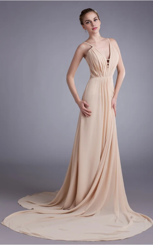 Xuewuba Dress Unique Sleeveless a Line Strapped Chiffon Satin Special Occasion Dresses Prom Dress Formal Wear Dresses
