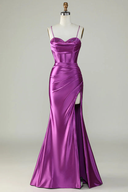 Mermaid Spaghetti Straps Long Prom Dress