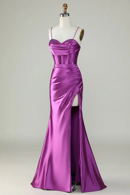 Mermaid Spaghetti Straps Long Prom Dress
