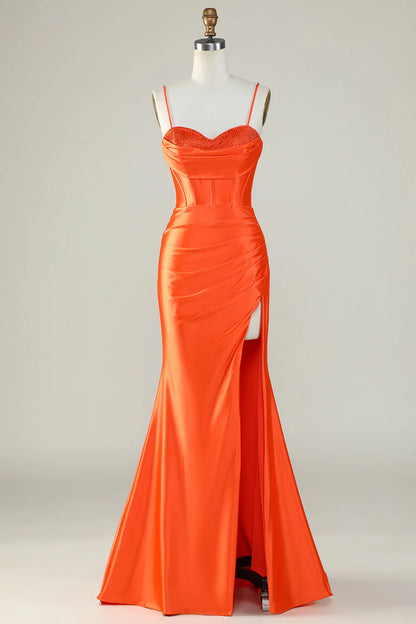Mermaid Spaghetti Straps Long Prom Dress