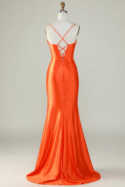 Mermaid Spaghetti Straps Long Prom Dress
