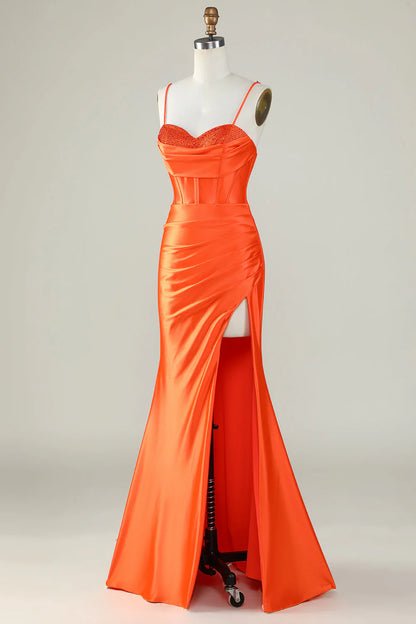 Mermaid Spaghetti Straps Long Prom Dress