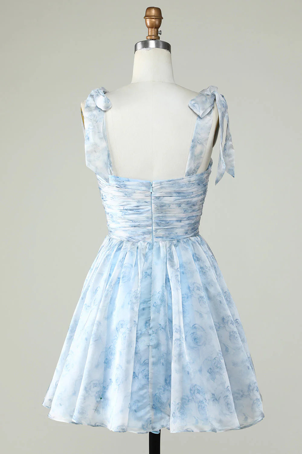 A Line Printed Cute Homecoming Dress With Ruffles