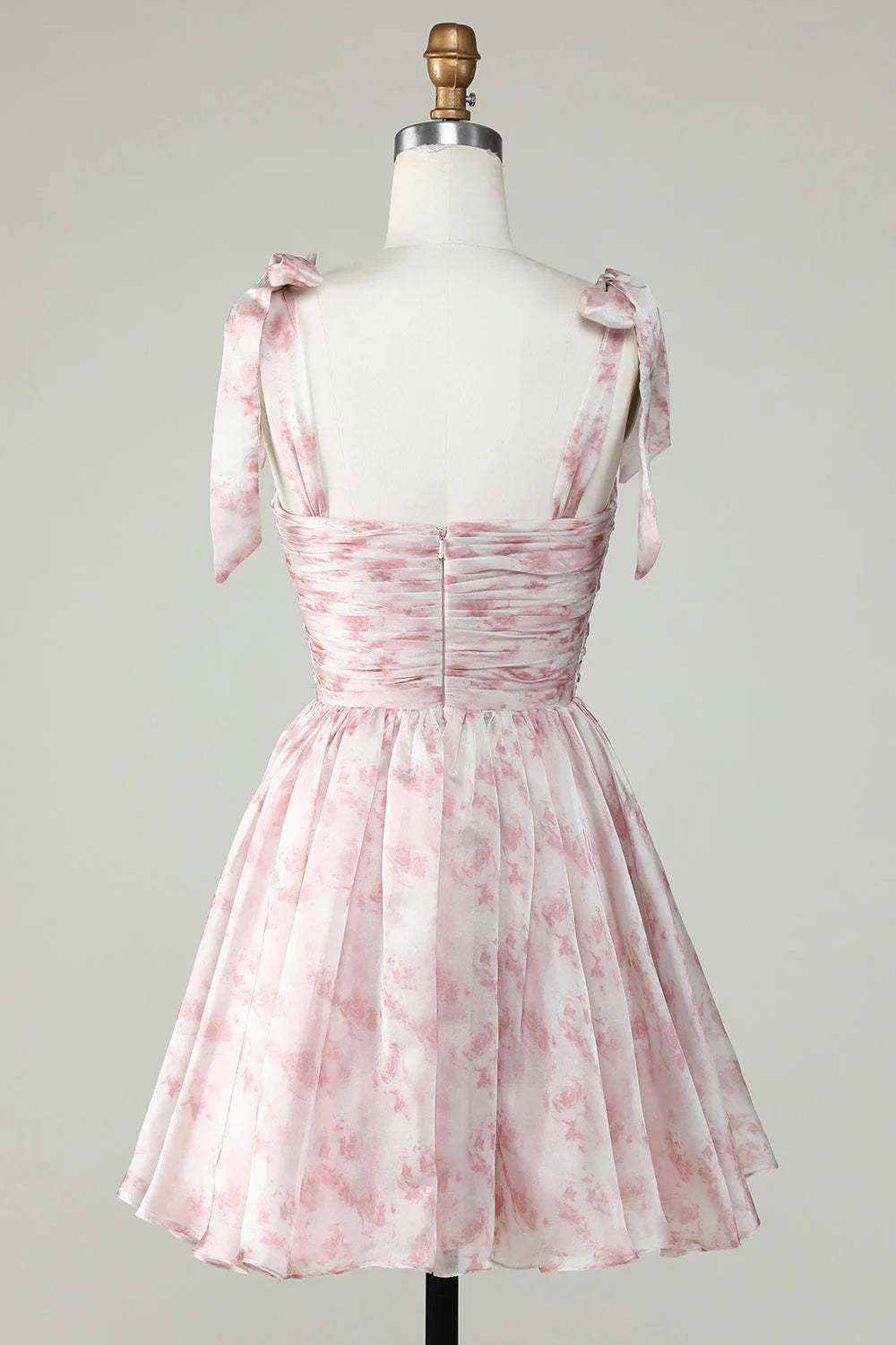 A Line Printed Cute Homecoming Dress With Ruffles