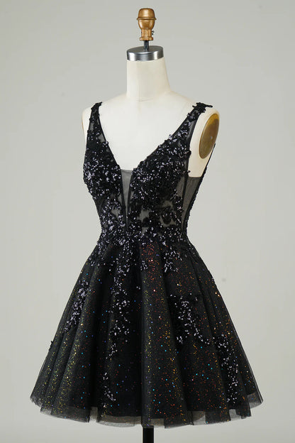 Cute Sparkly Homecoming Dress With Sequins Appliques