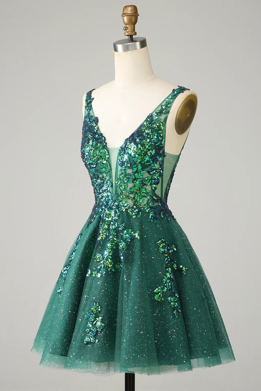 Cute Sparkly Homecoming Dress With Sequins Appliques