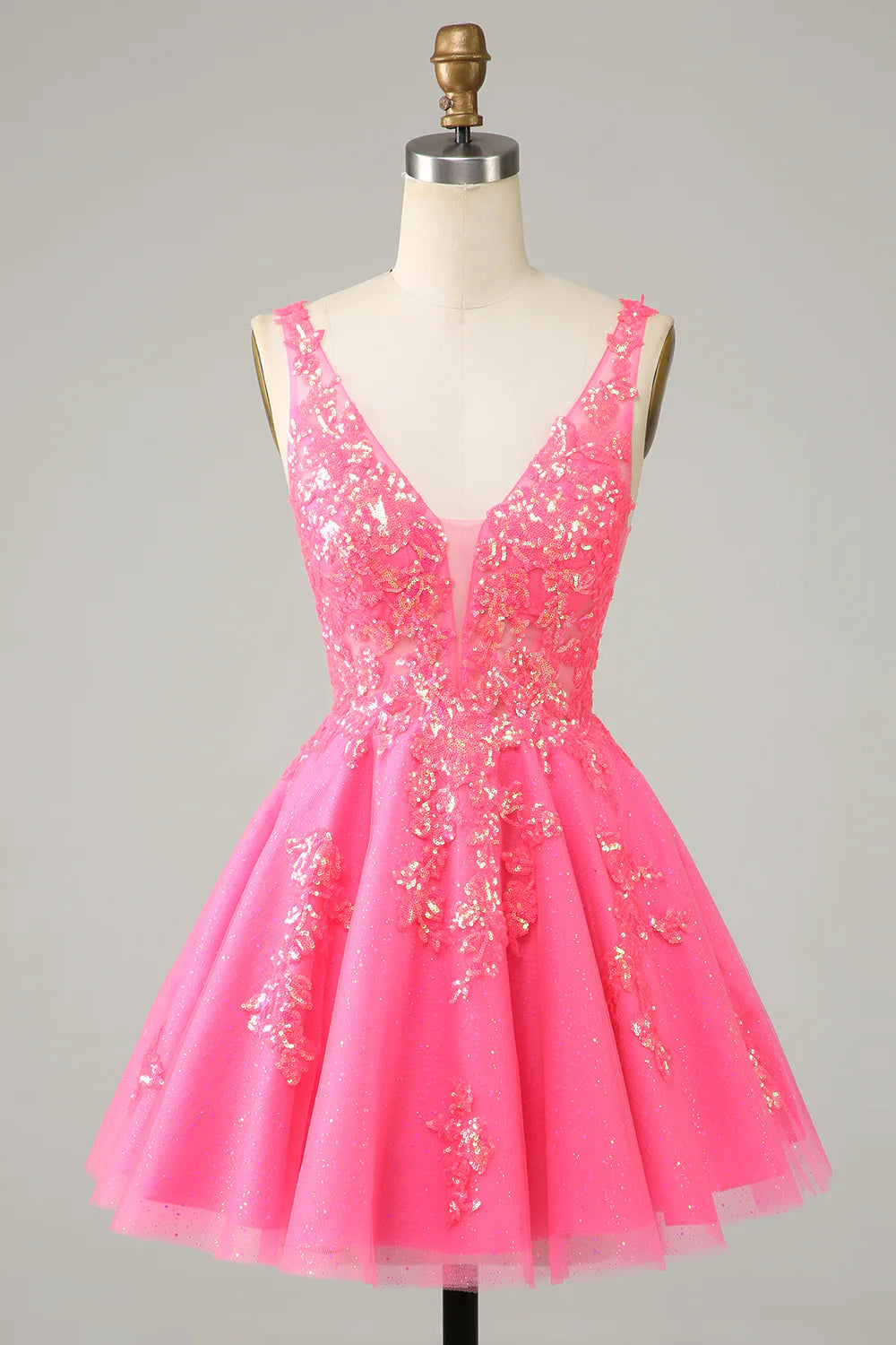 Cute Sparkly Homecoming Dress With Sequins Appliques