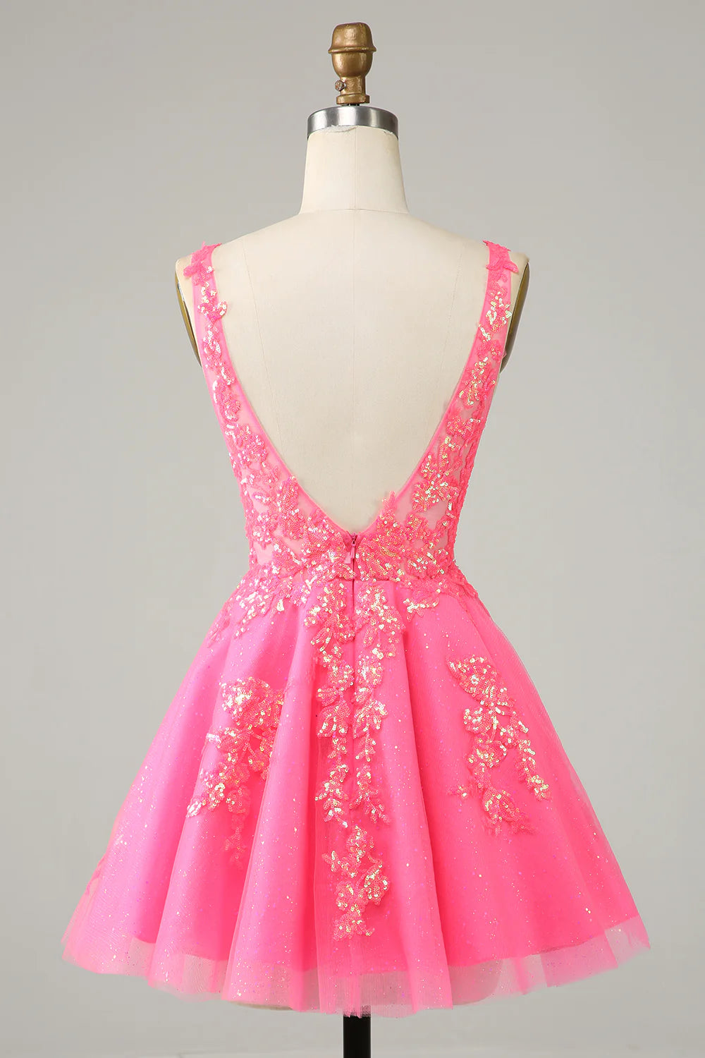 Cute Sparkly Homecoming Dress With Sequins Appliques