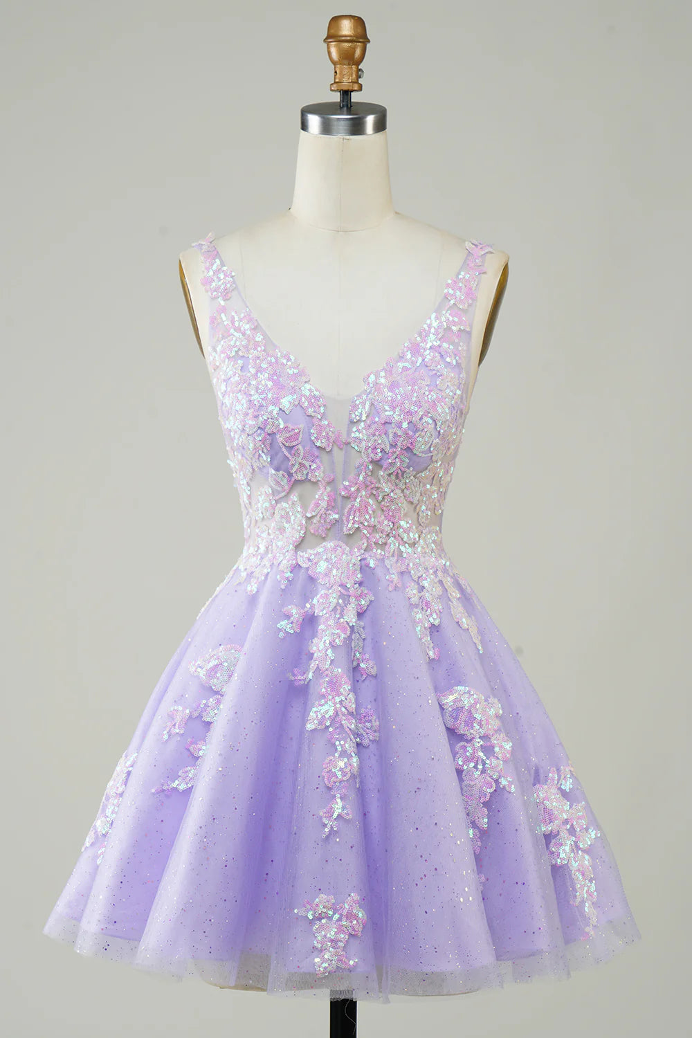 Cute Sparkly Homecoming Dress With Sequins Appliques