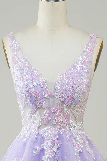 Cute Sparkly Homecoming Dress With Sequins Appliques