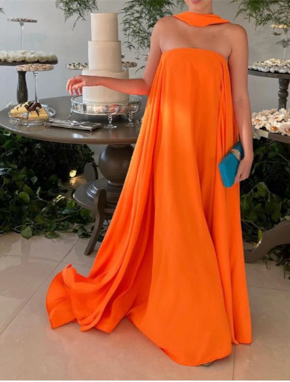 A-Line Evening Gown Fairy Dress Formal Wedding Guest Floor Length Sleeveless Strapless Stretch Chiffon