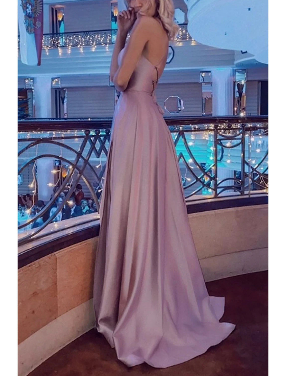 A-Line Evening Dresses Sexy Dress Formal Wedding Guest Sweep / Brush Train Sleeveless Strapless Bridesmaid Dress Stretch Satin Backless