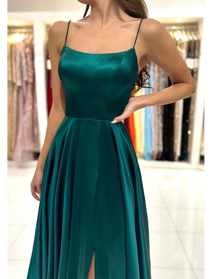 A-Line Evening Dress Red Green Dresses Empire Dress Red Green Dress Formal Prom Floor Length Sleeveless Sweetheart Imitation Silk Backless