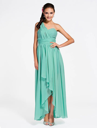 Bridesmaid Dress Sweetheart Sleeveless Open Back Ankle Length Chiffon with Ruched