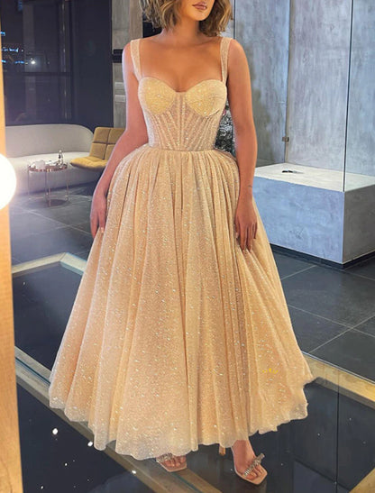 Ball Gown Prom Dresses Corsets Dress Wedding Party Dress Birthday Ankle Length Sleeveless Spaghetti Strap Tulle