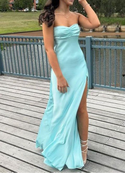 Sheath Spaghetti Straps Long Party Prom Evening Dress