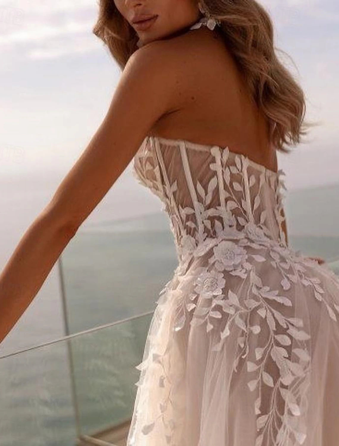 Beach Open Back Formal Wedding Dresses Ball Gown Sweetheart Sleeveless Sweep / Brush Train Tulle Bridal Gowns