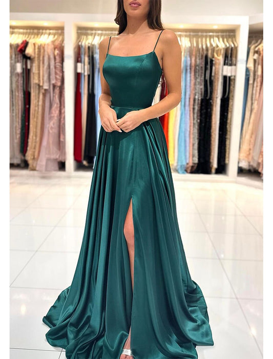 A-Line Evening Dress Red Green Dresses Empire Dress Red Green Dress Formal Prom Floor Length Sleeveless Sweetheart Imitation Silk Backless